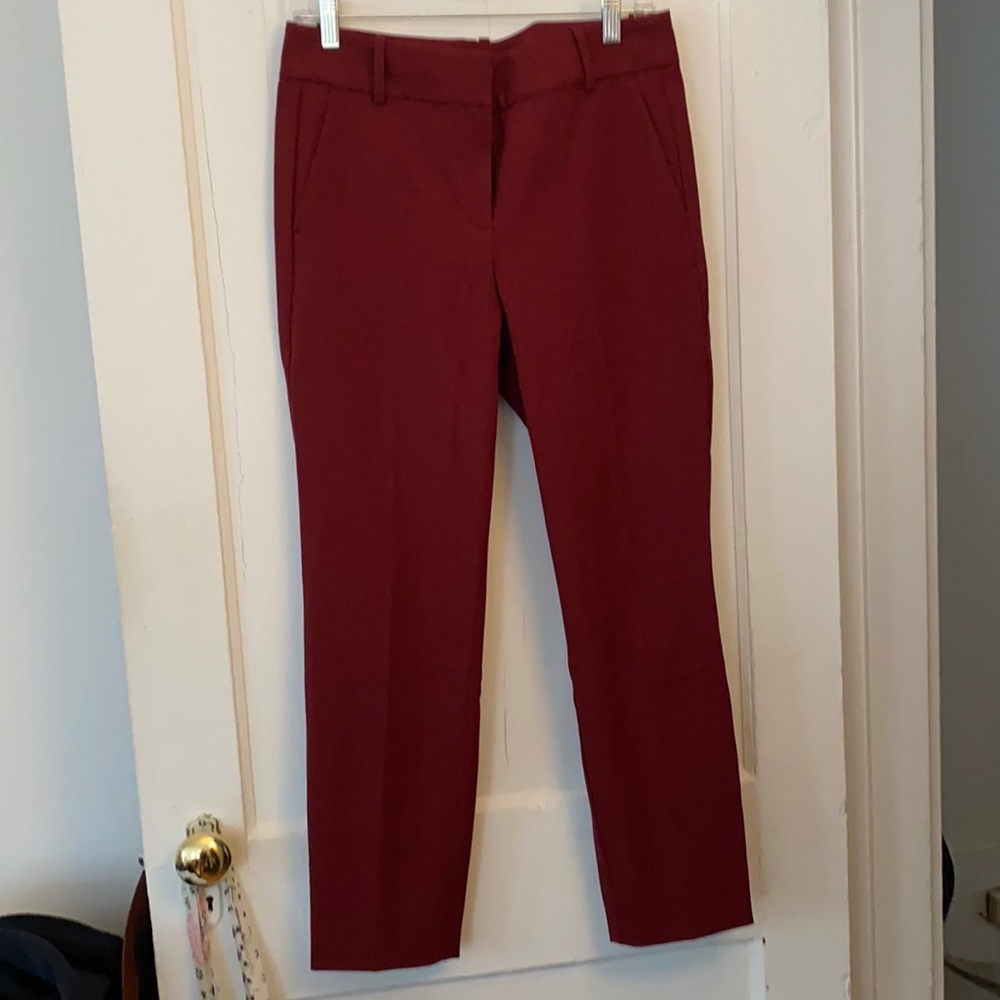 J. Crew Burgundy Ankle Pants